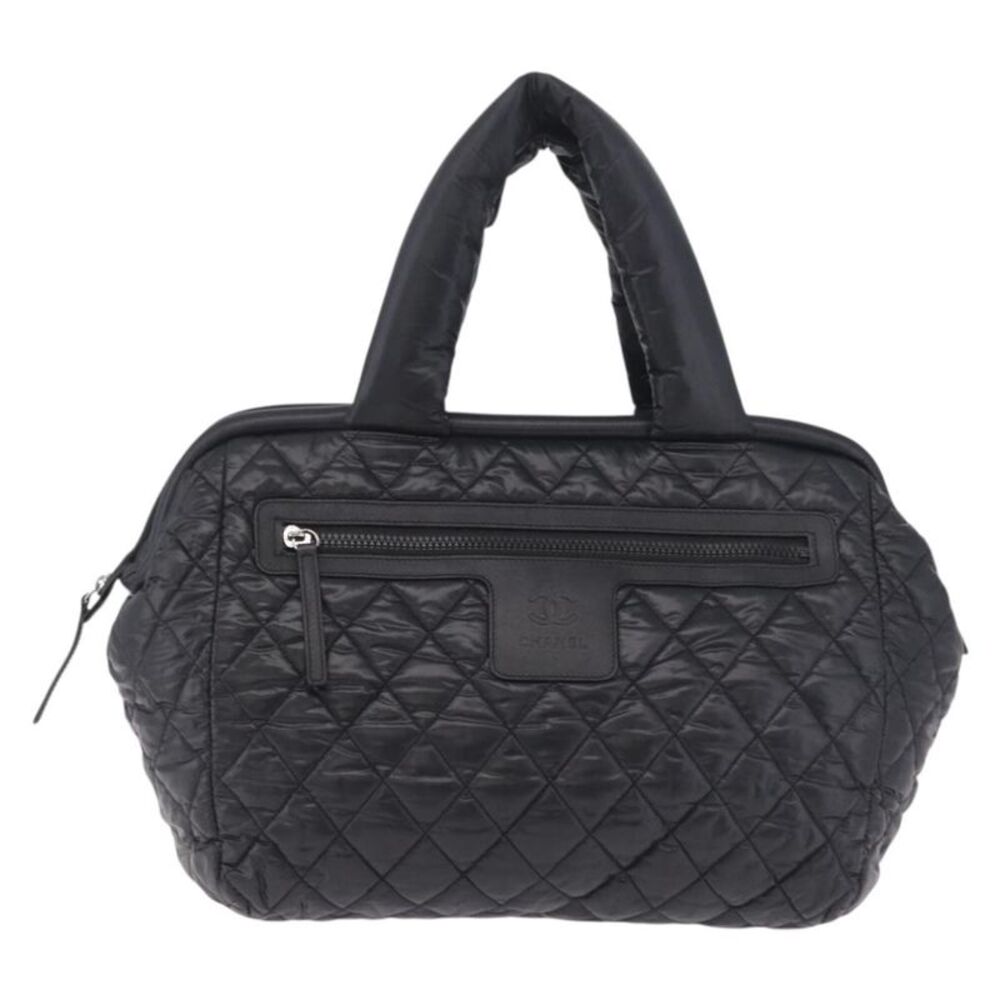 Chanel Coco Cocoon Bowling Quilted Nylon Black Nylon Handbag